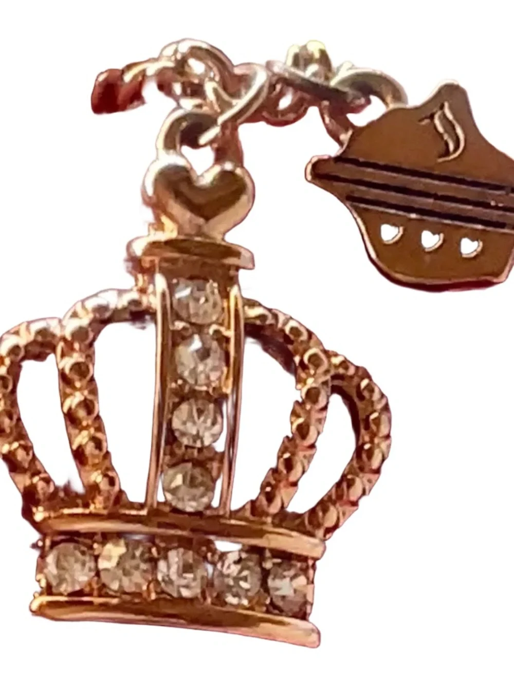 SALE Vintage Juicy Couture Y2K rose gold-tone Crown Pendant Necklace